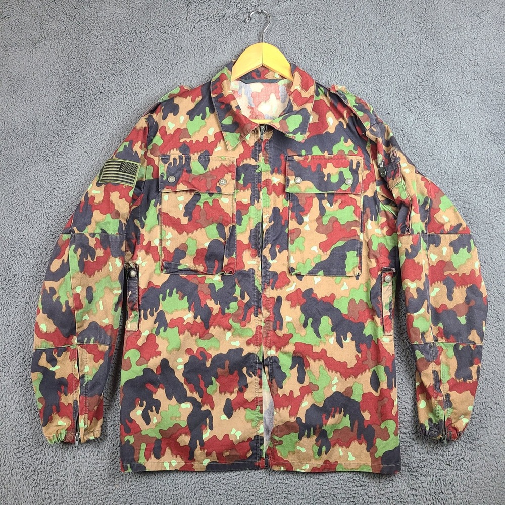 Swiss Army M83 Alpenflage Camo Field Jacket Red Camouflage Size 48 Spilag